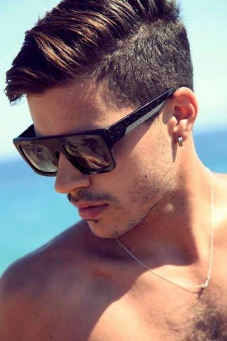 Short Half Shaved Hairstyles Mens Hairstyle