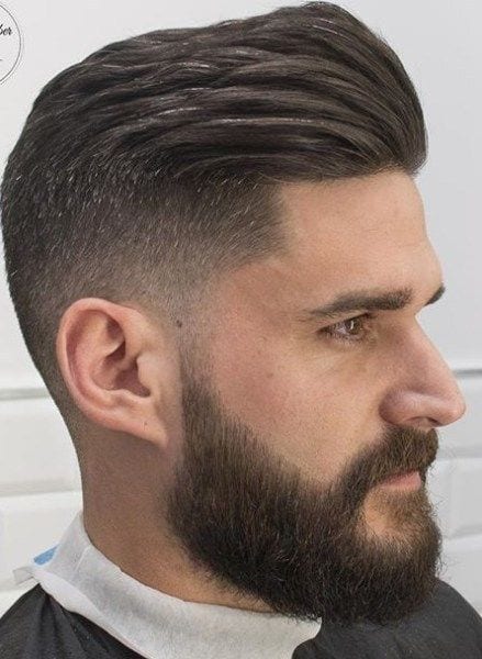 Fade Cut With Beard Mens Hairstyle 2018